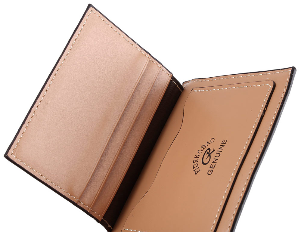 Plaid Pattern Male Transverse Wallet Leather Credit Card Bifold Purse