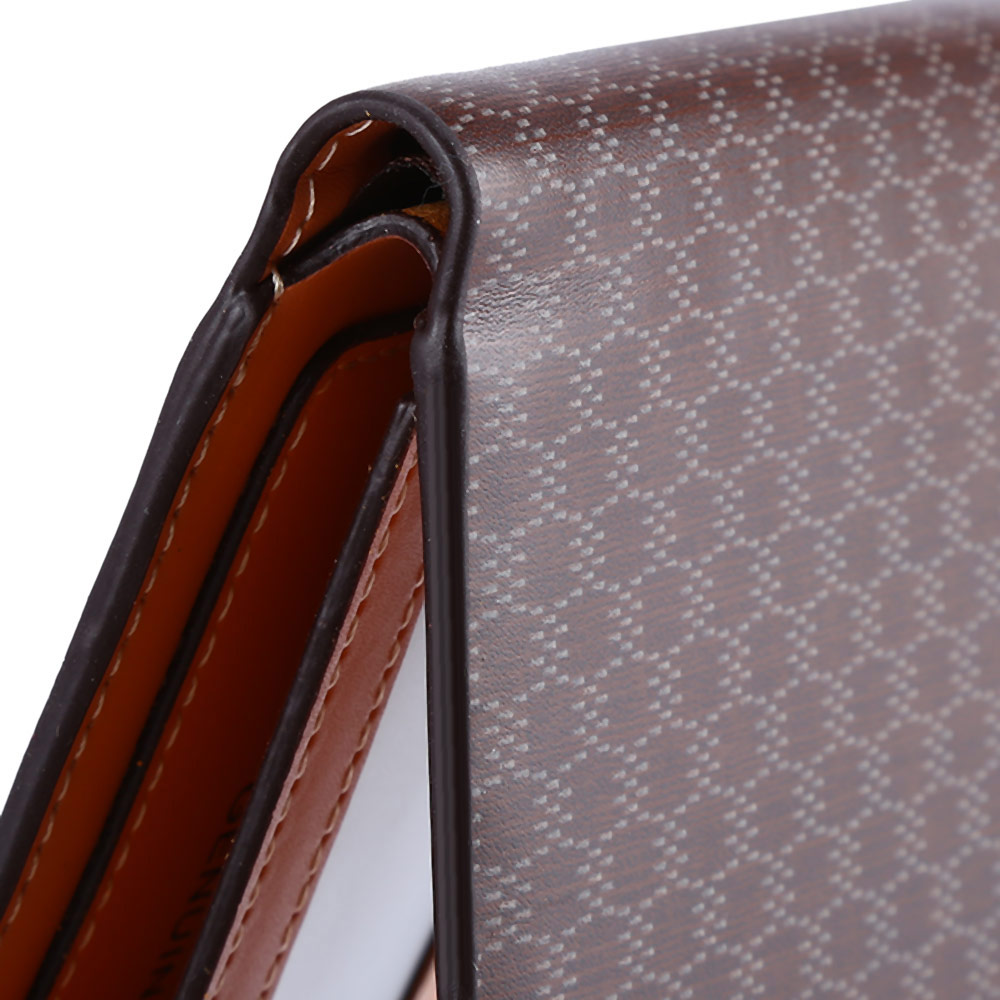 Plaid Pattern Male Transverse Wallet Leather Credit Card Bifold Purse