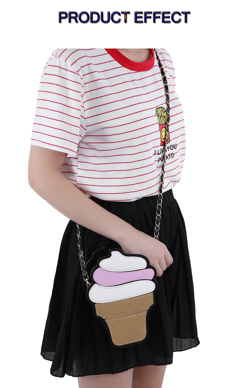 Guapabien Girl Detachable Chain Belt Strap Shoulder Messenger Cell Phone Bag
