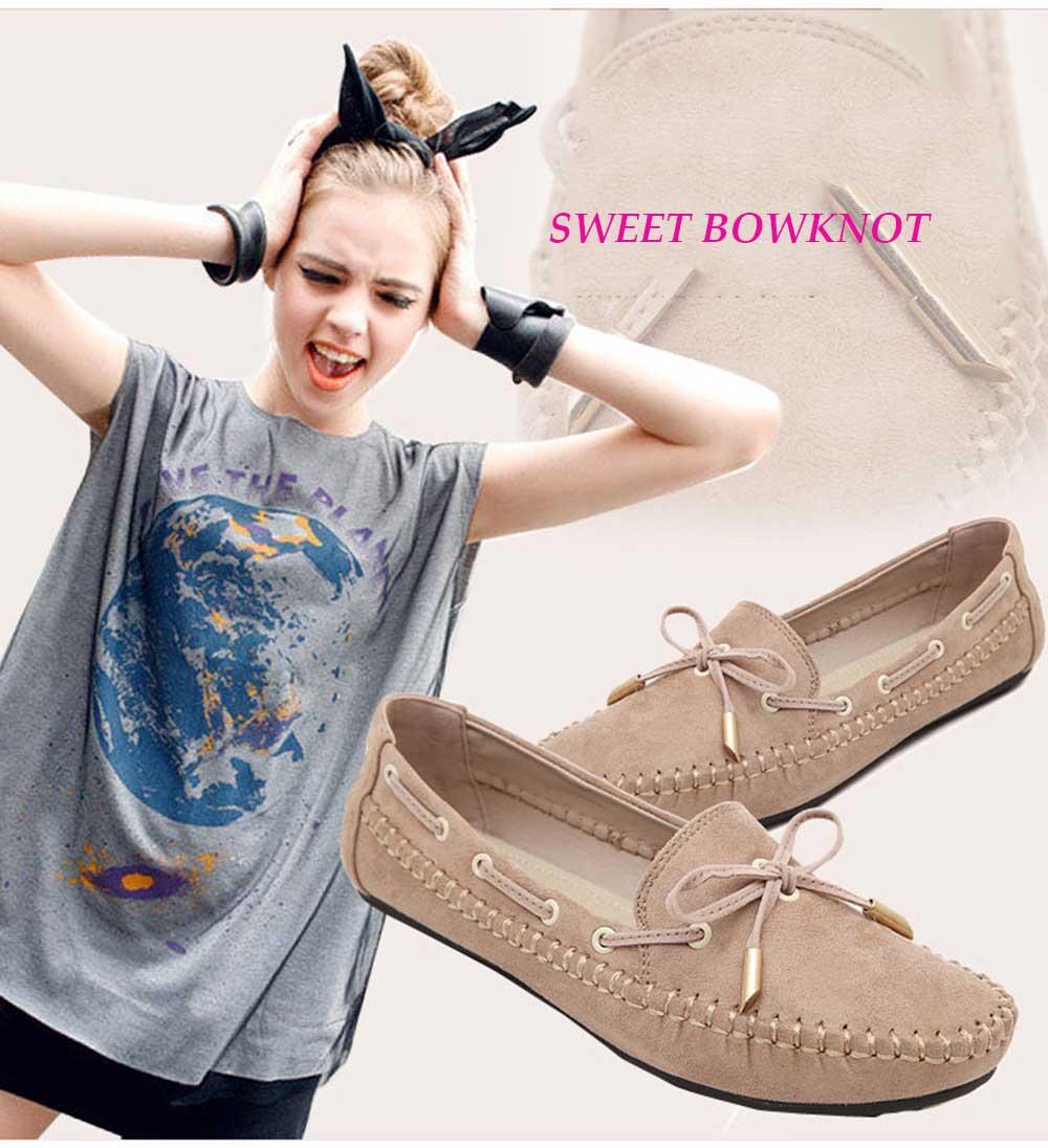 Fashionable Handwork Bowknot Design Round Toe Women Flat Shoes