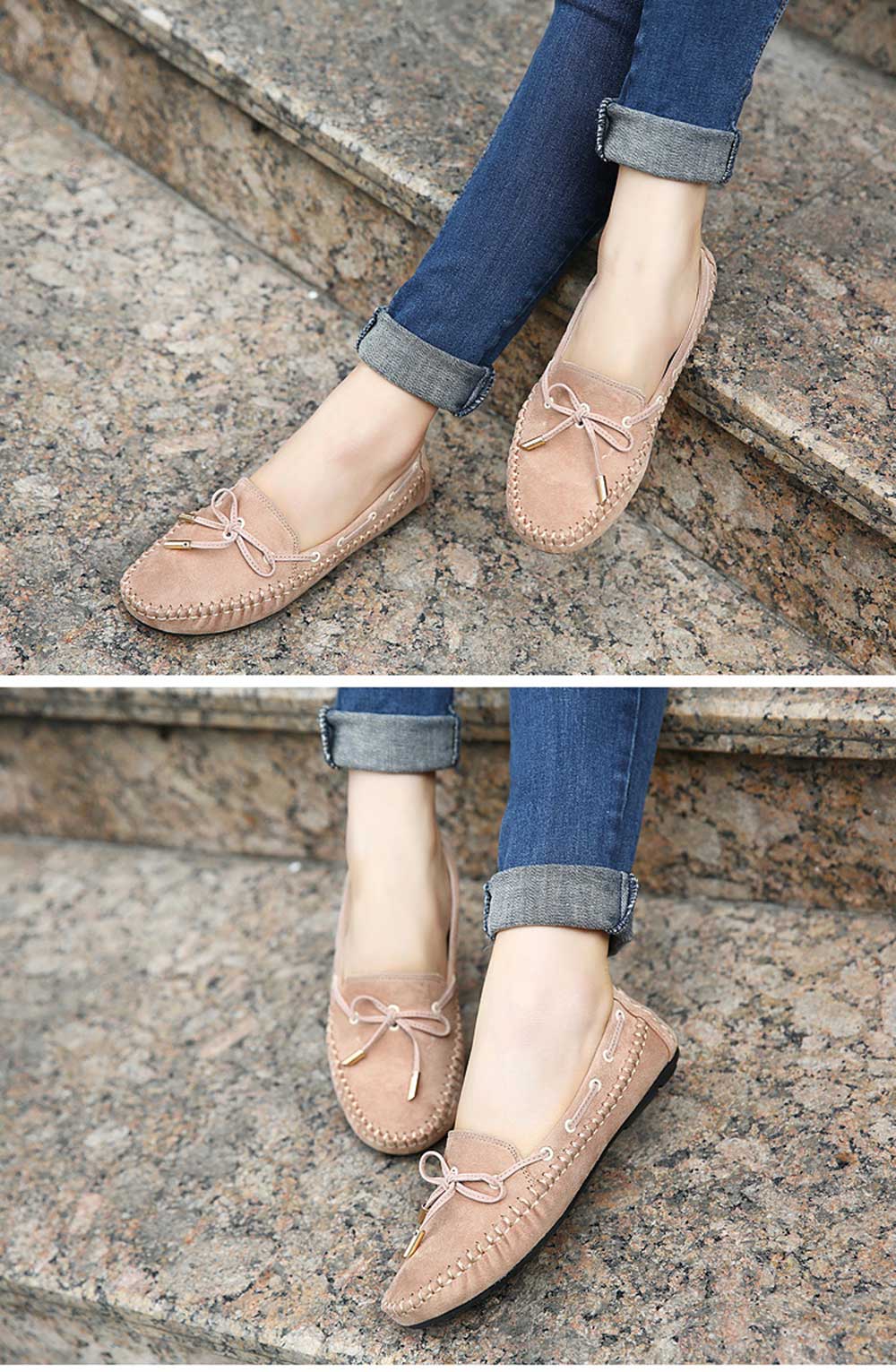 Fashionable Handwork Bowknot Design Round Toe Women Flat Shoes