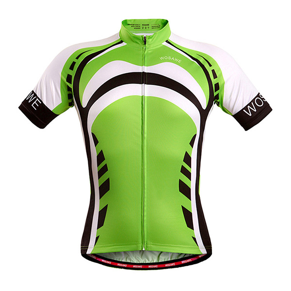 Stylish Outdoor Short Sleeves Green Cycling Suits For Unisex