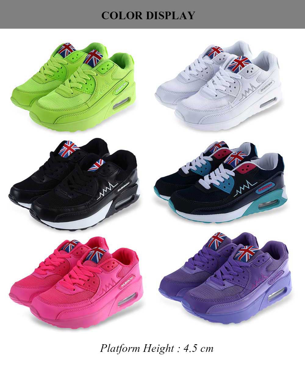 Stylish Pure Color Patchwork Lace Up Breathable Sports Shoes for Women