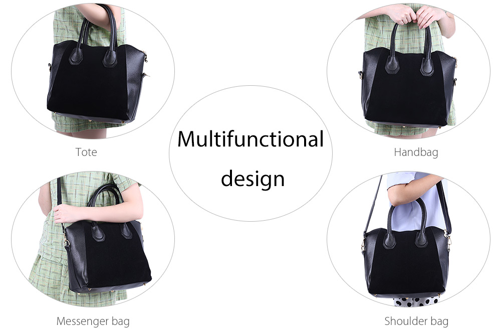 Guapabien Old Classical Patchwork Rivet Animal Zipper Head Handbag Shoulder Messenger Smile Face Bag
