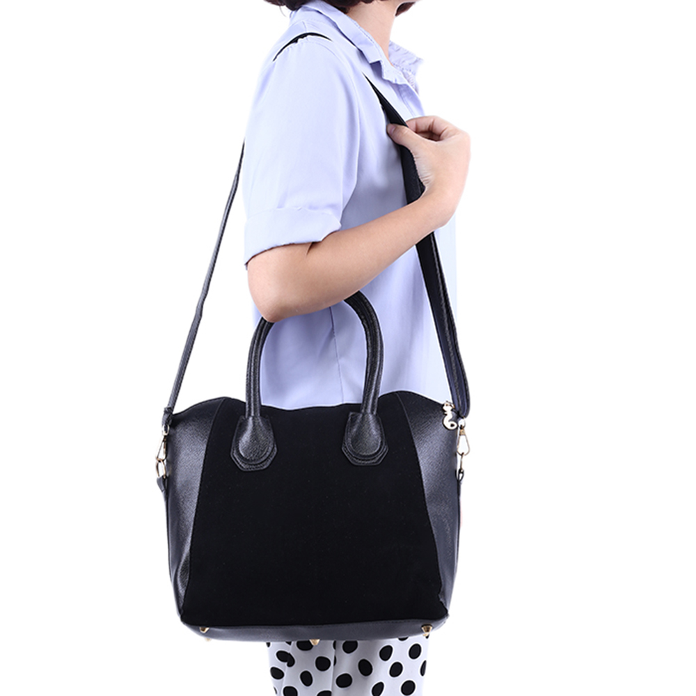 Guapabien Old Classical Patchwork Rivet Animal Zipper Head Handbag Shoulder Messenger Smile Face Bag