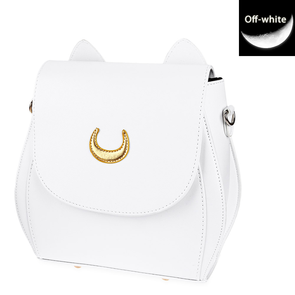 Guapabien Sweet Women Moon Rivet Embellishment Tote Handbag Shoulder Messenger Bag Backpack