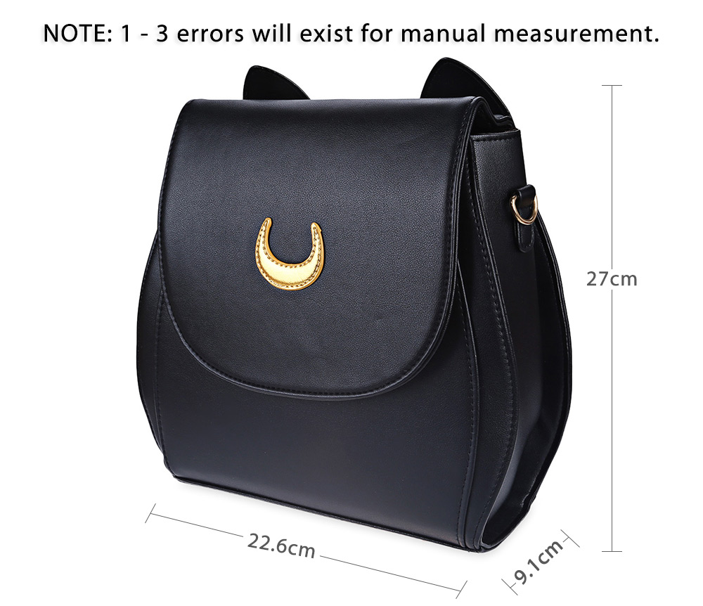 Guapabien Sweet Women Moon Rivet Embellishment Tote Handbag Shoulder Messenger Bag Backpack