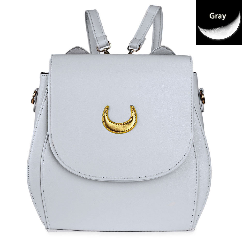 Guapabien Sweet Women Moon Rivet Embellishment Tote Handbag Shoulder Messenger Bag Backpack