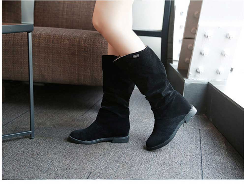 Elegant Pure Color Flat Sole High Leg Boots for Women