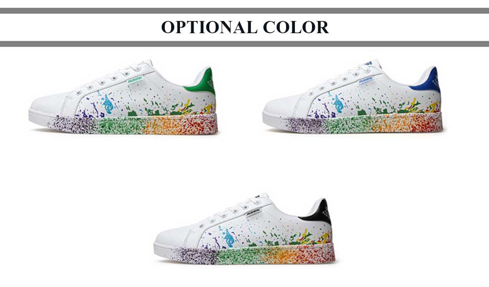 Casual Paint Splashing Decoration Lace Up Sneaker for Women