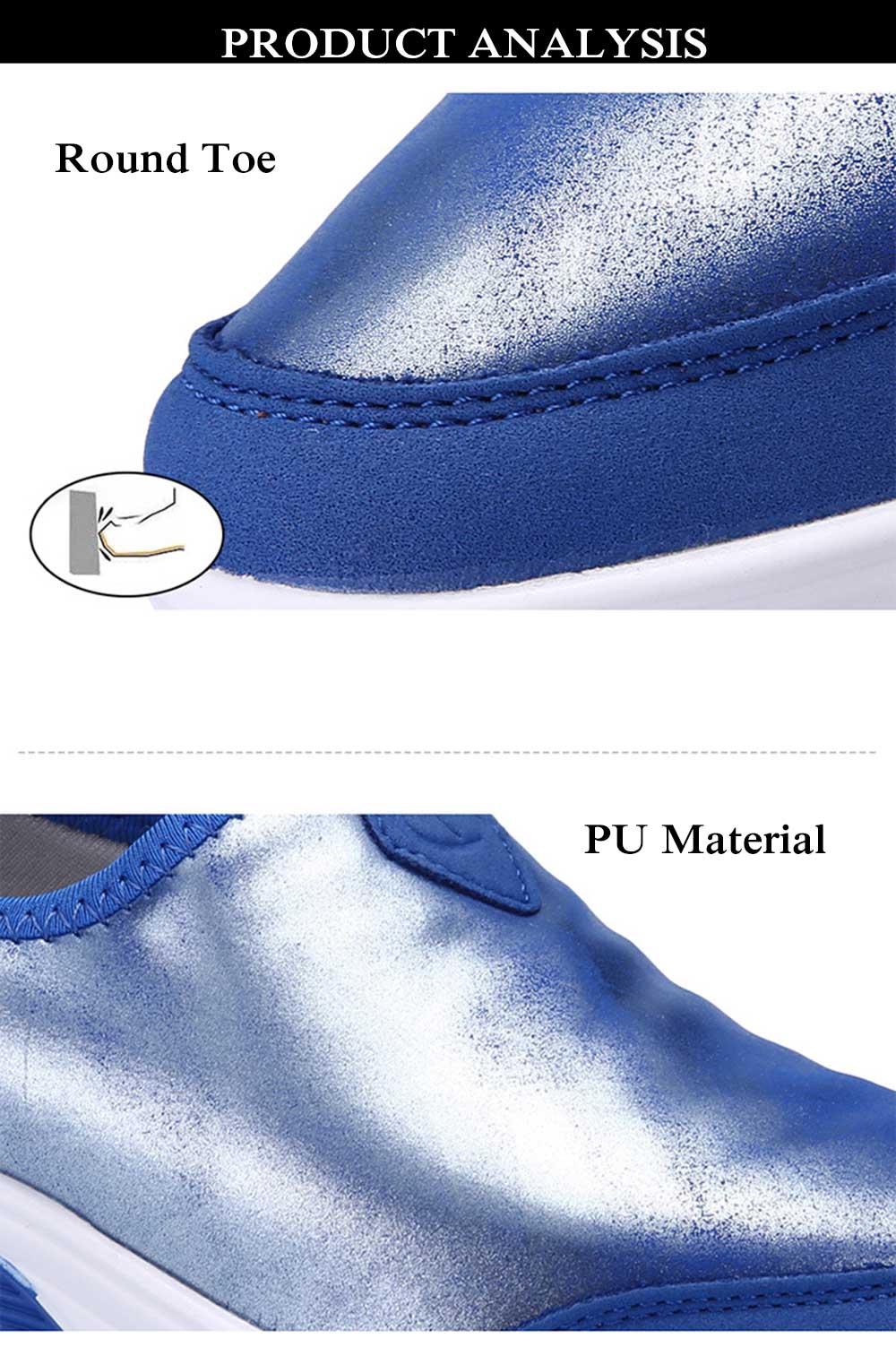 Casual Pearlite Layer Comfortable Slip On Platform Shoes for Women