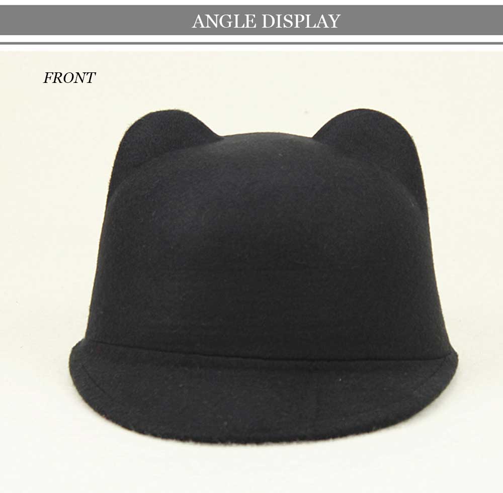 Fashionable Cat Ear Design Solid Color Top Hat for Unisex