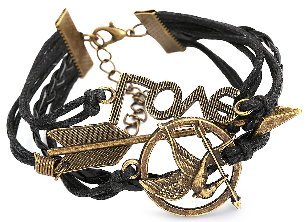 Novel Cartoon Animal Eagle Arrow Letter Decoration Unisex Multilayer Weave Alloy Rope Bracelet