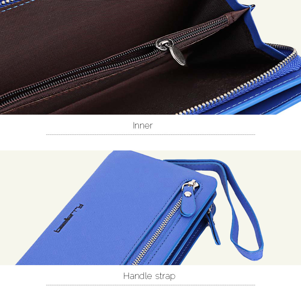 Baellerry Women Elegant Solid Color Letter Multi-card Bit Wrist Wallet Clutch Card Holder Phone Pocket