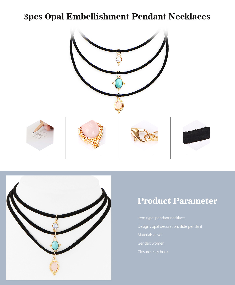 Velvet Faux Rammel Oval Choker Necklaces