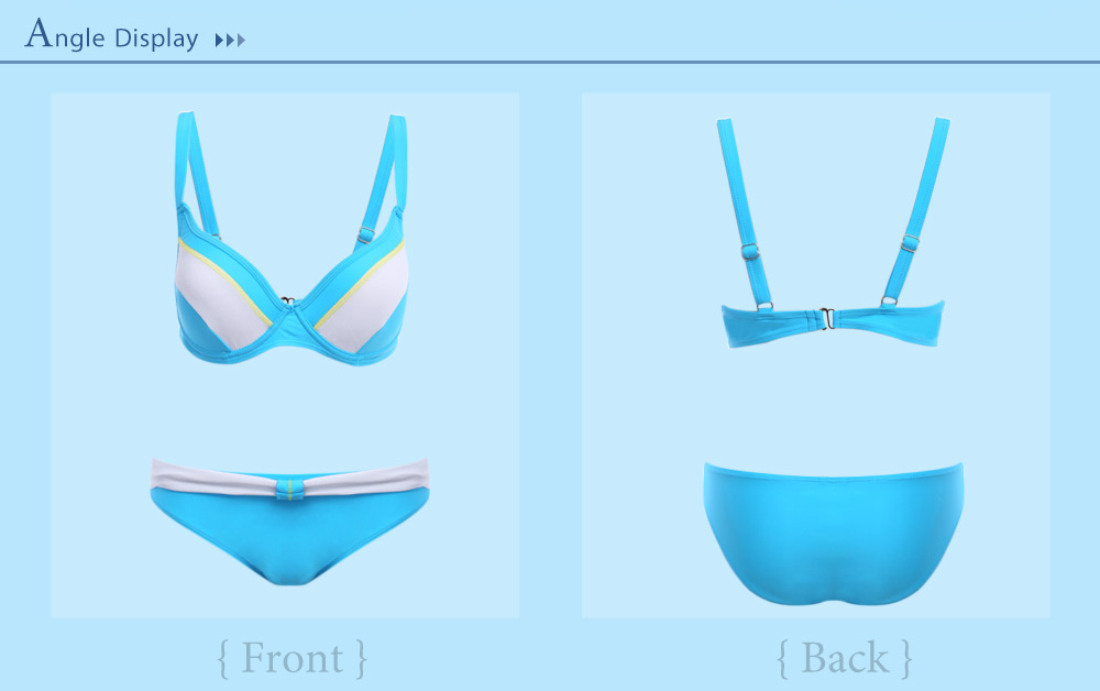 Sexy Color Blocking Wired Swimsuit Bikini for Women