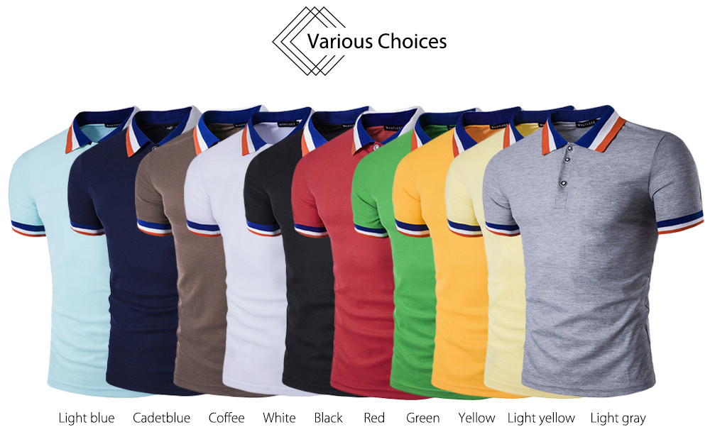 Color Block Collar Polo T-Shirt