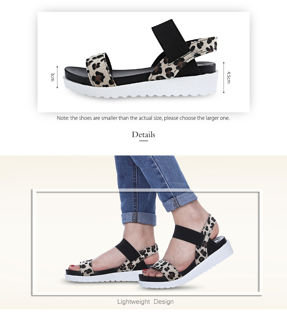 Simple Design Open Toe Elastic Band Patchwork Women Platform Sandals