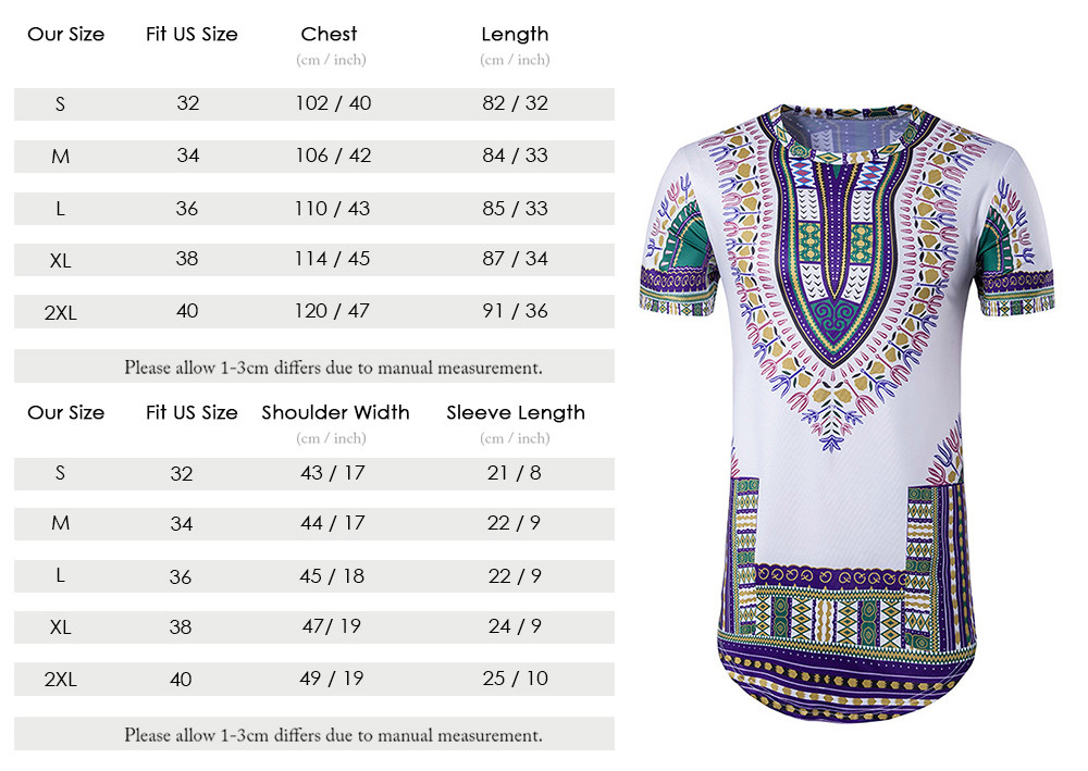 Crew Neck Colorful Tribal Print Longline T-Shirt