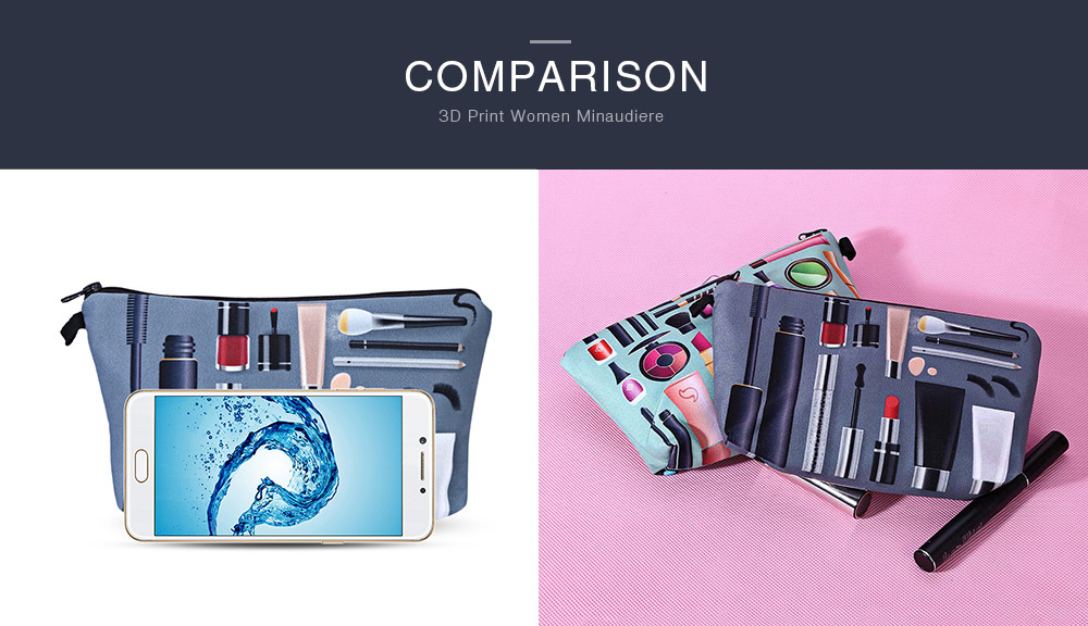 3D Cosmetics Print Clutch Makeup Bag