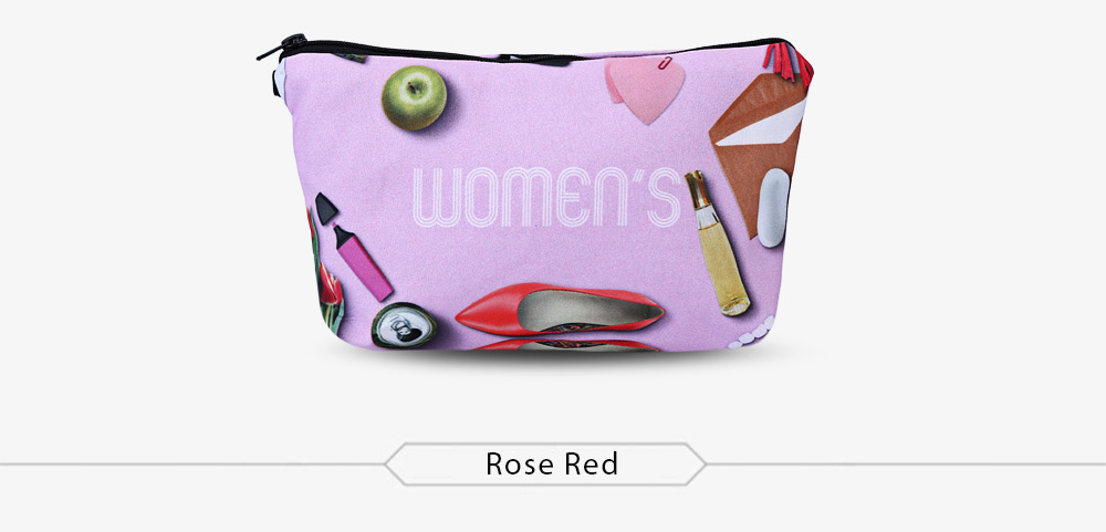 3D Cosmetics Print Clutch Makeup Bag