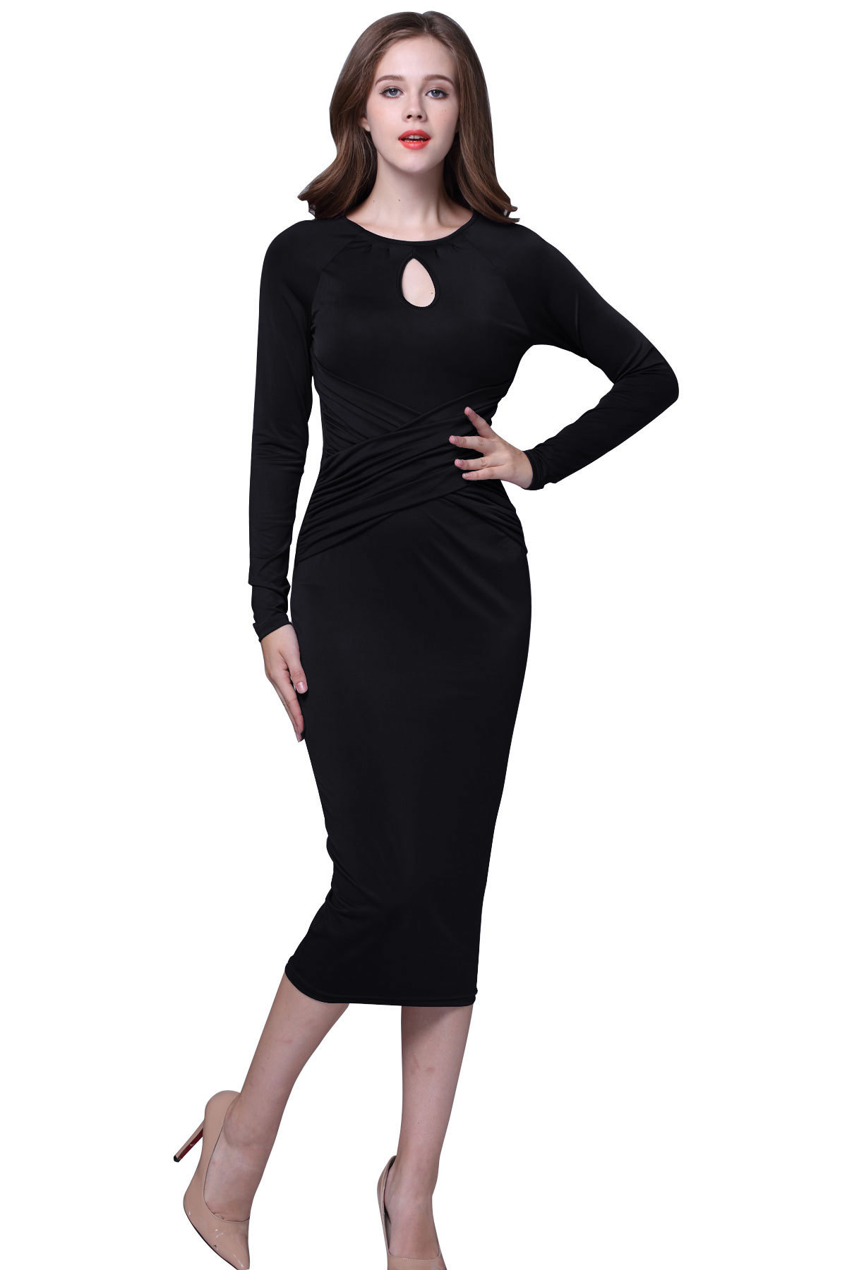 Long Sleeves Tight Formal Dress