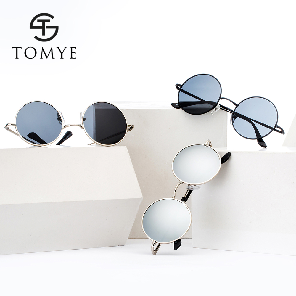 TOMYE G103 Metal Round Frame Unisex Polarized Sunglasses