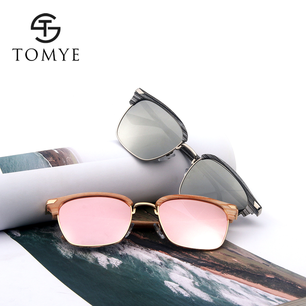 TOMYE 55911 2018 New Fashion PC Metal Square Frame Color Polarized Sunglasses for Women and Men