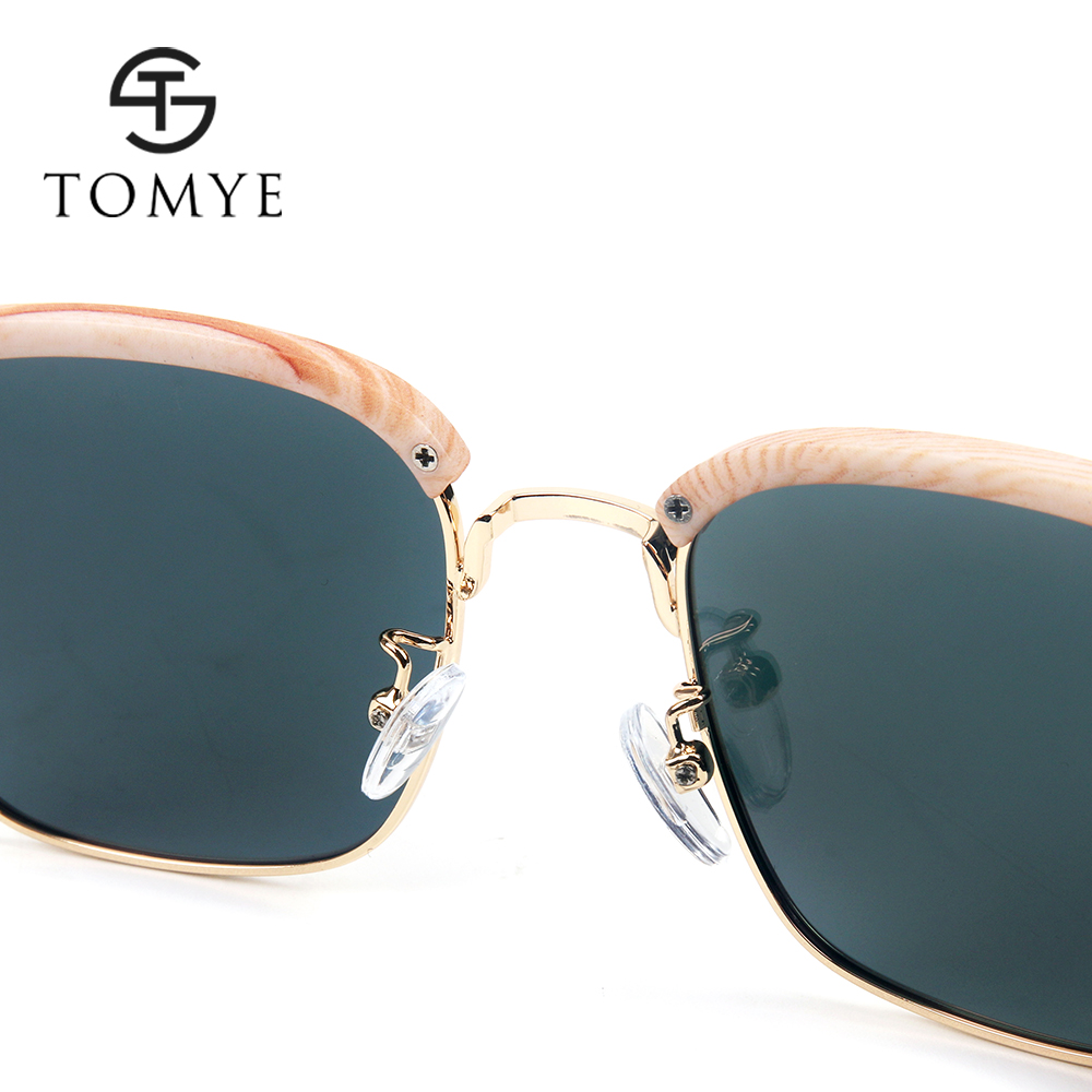 TOMYE 55911 2018 New Fashion PC Metal Square Frame Color Polarized Sunglasses for Women and Men