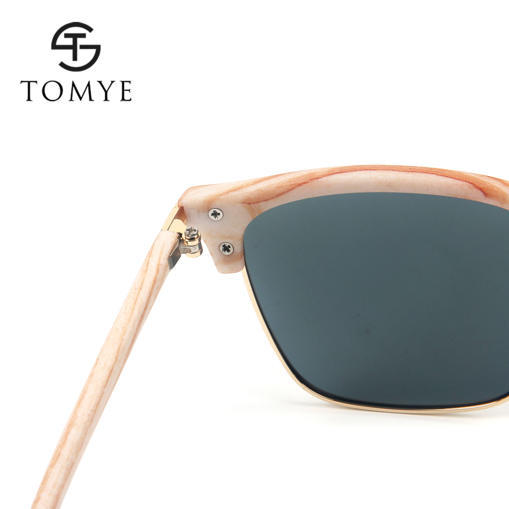 TOMYE 55911 2018 New Fashion PC Metal Square Frame Color Polarized Sunglasses for Women and Men