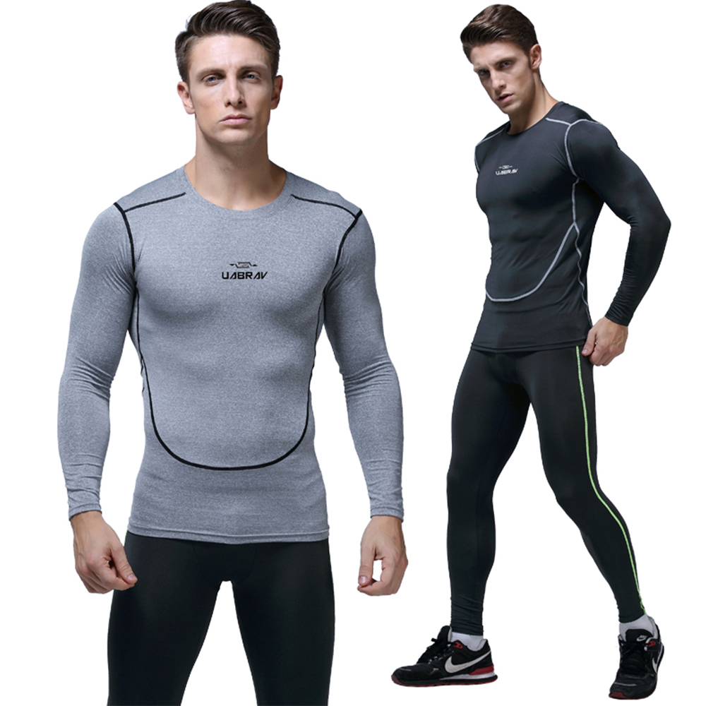 Men's Quick-drying Elastic Tights Basketball Training Sportswear Long Sleeve T-Shirt