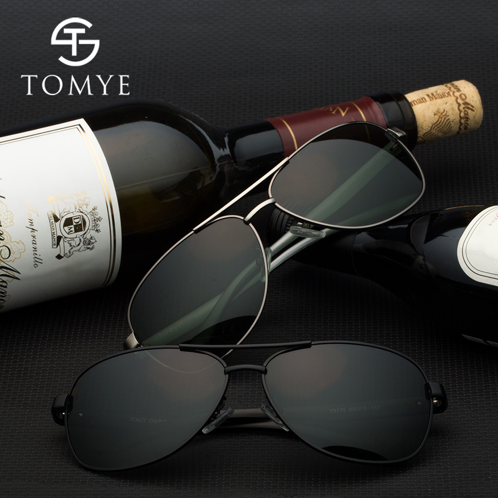 TOMYE 9175 Al-Mg Alloy Aviator Polarized Sunglasses for Men