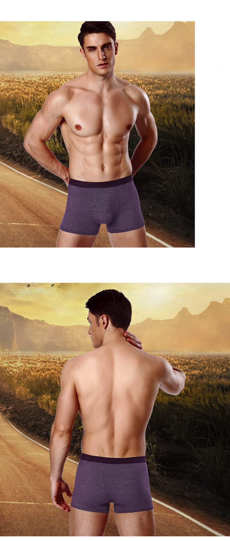 4Pcs Shorts Modal Boxer Printed Underwear