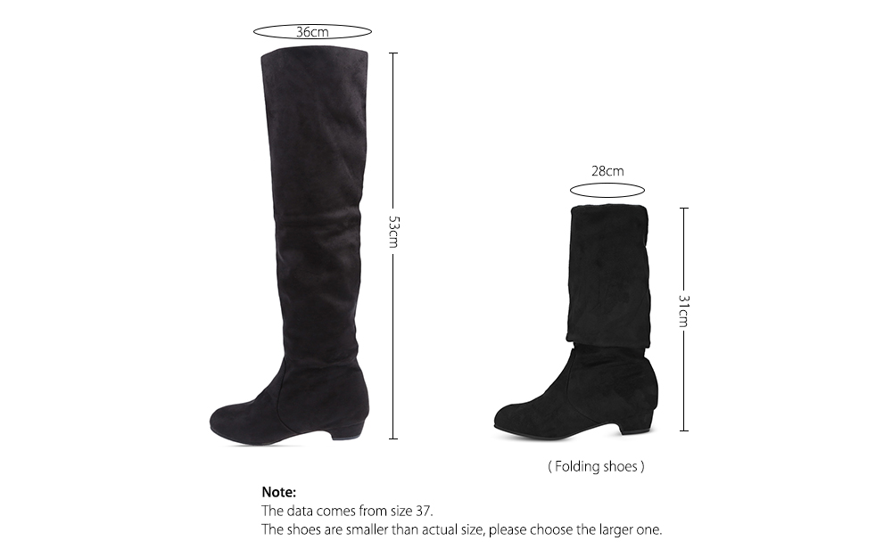 Old Classical Style Solid Color Round Toe Knee Boots for Women