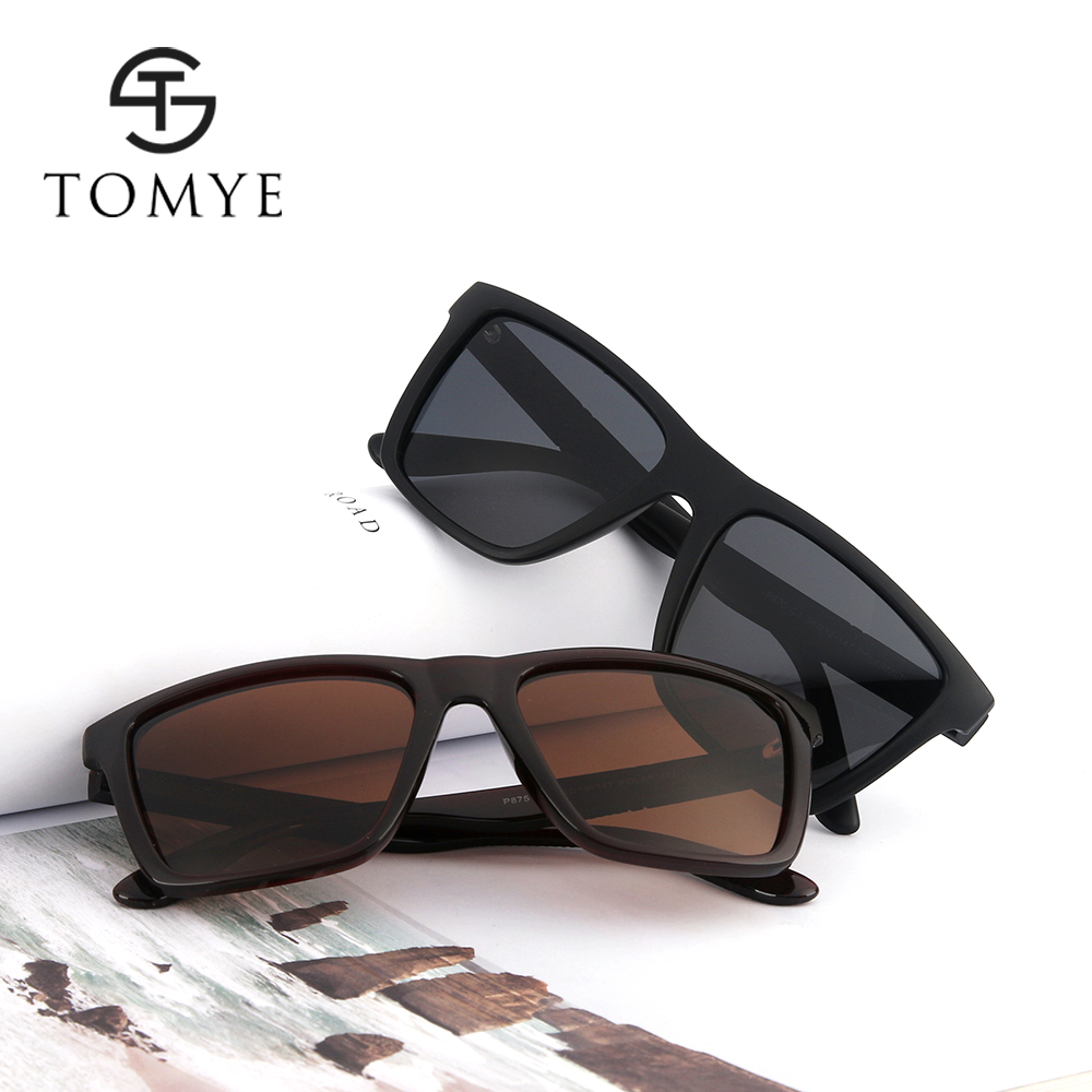 TOMYE P875 Fashion PC Square Frame Unisex Polarized Sunglasses