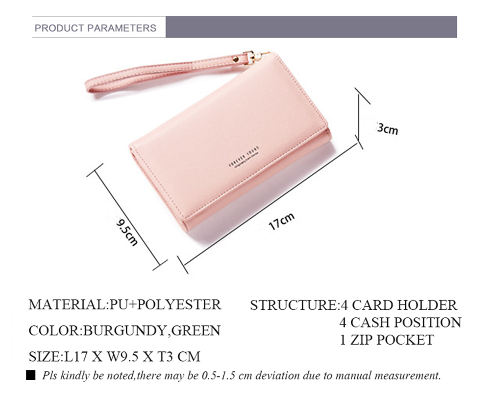 Fashion Women Long Clutch Wallet Ladies Pu Zip Female Card Holder Coin Purse