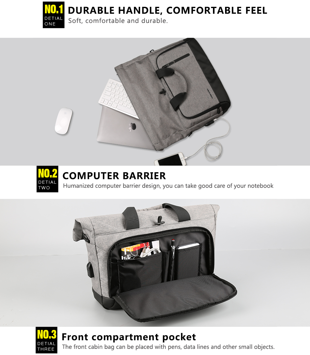 Casual Portable Shoulder External Usb Charging Interface Frivolous Computer Bag