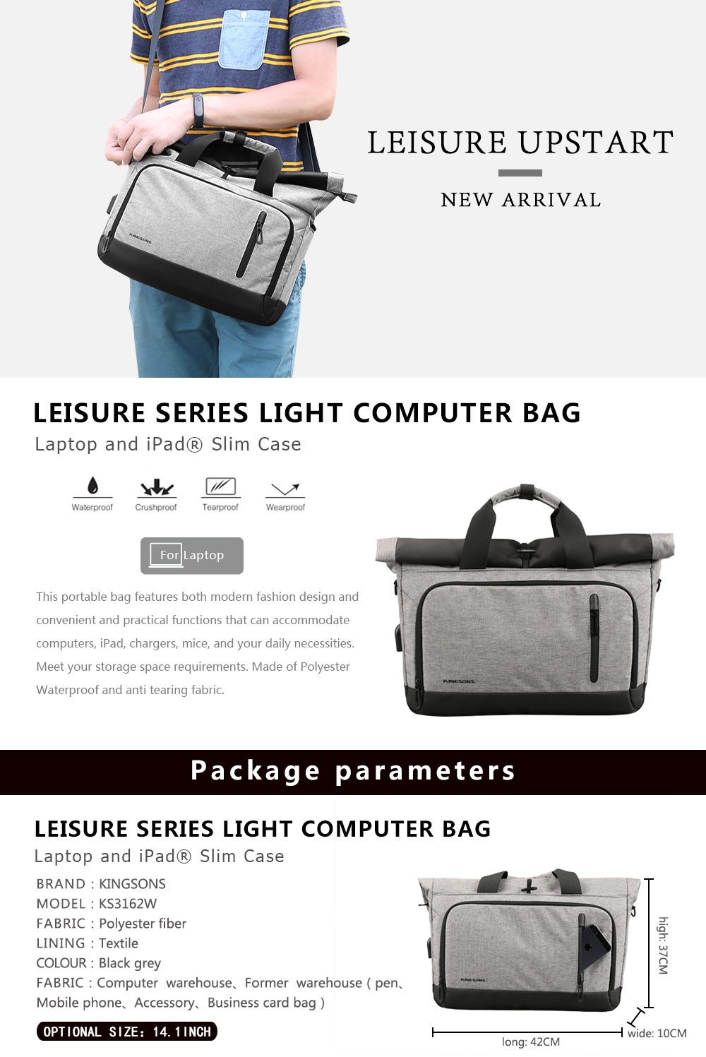 Casual Portable Shoulder External Usb Charging Interface Frivolous Computer Bag Casual Portable Shoulder External Usb Charging Interface Frivolous Computer Bag