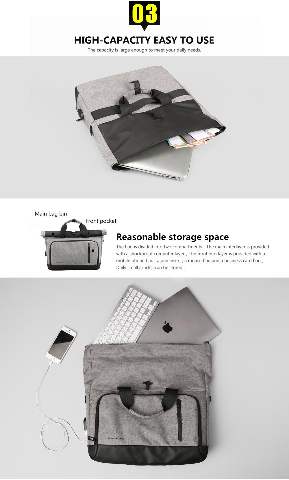 Casual Portable Shoulder External Usb Charging Interface Frivolous Computer Bag Casual Portable Shoulder External Usb Charging Interface Frivolous Computer Bag