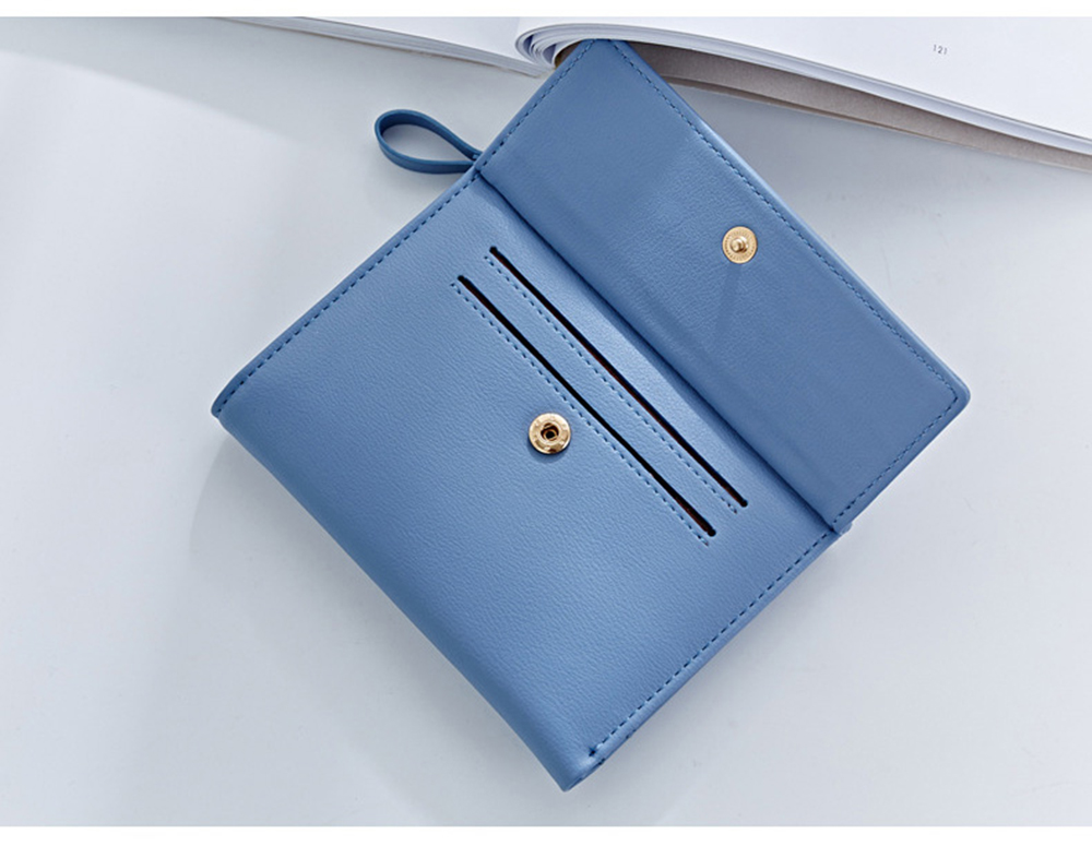 Zipper Short Standard Wallet Fashion PU Leather Solid Coin Card Purse Women Lady Clutch