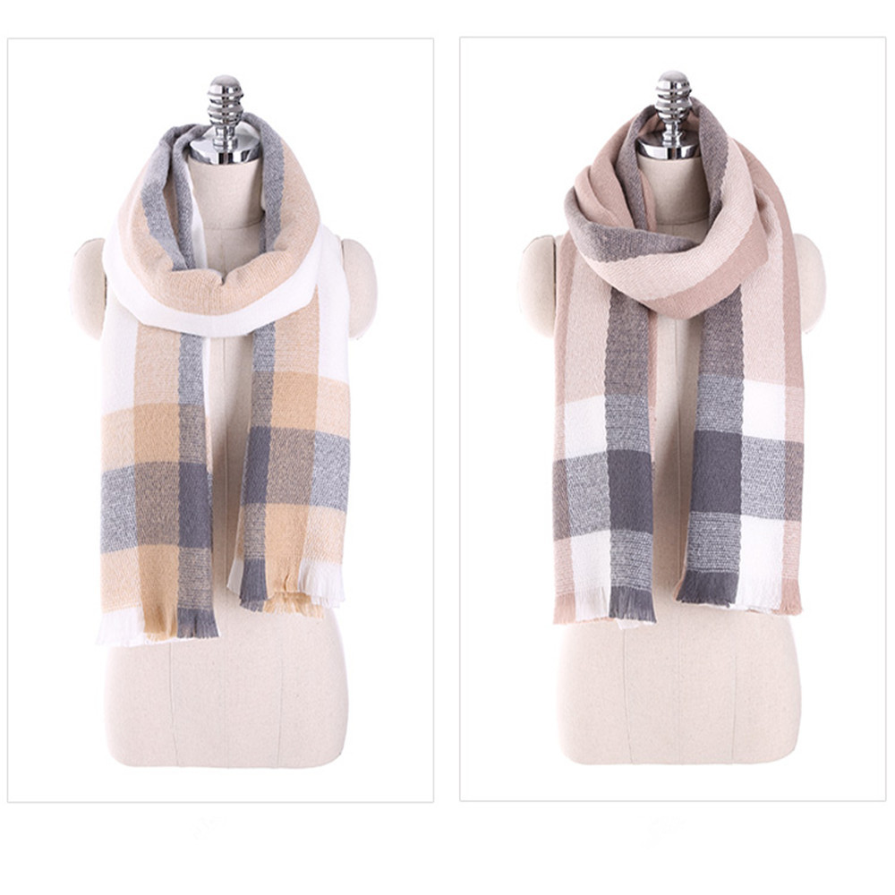 Plaid scarf like cashmere with thick warm scarf