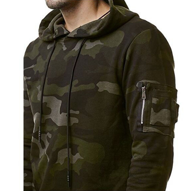 Men's Casual Cardigan Pure Military Camouflage Hoodie Sweater Winter Jacket