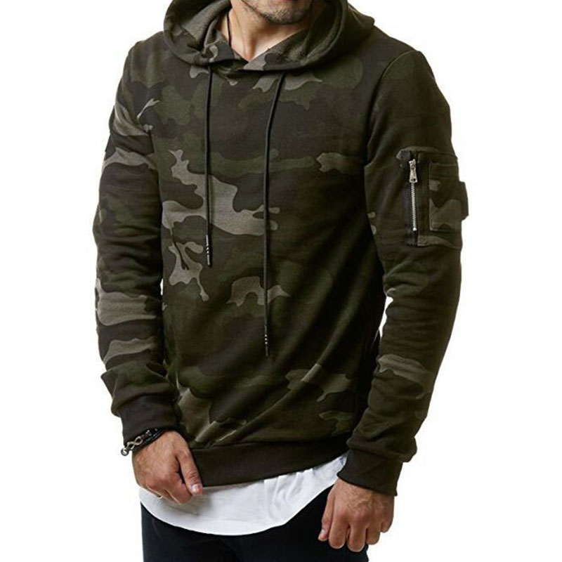 Men's Casual Cardigan Pure Military Camouflage Hoodie Sweater Winter Jacket