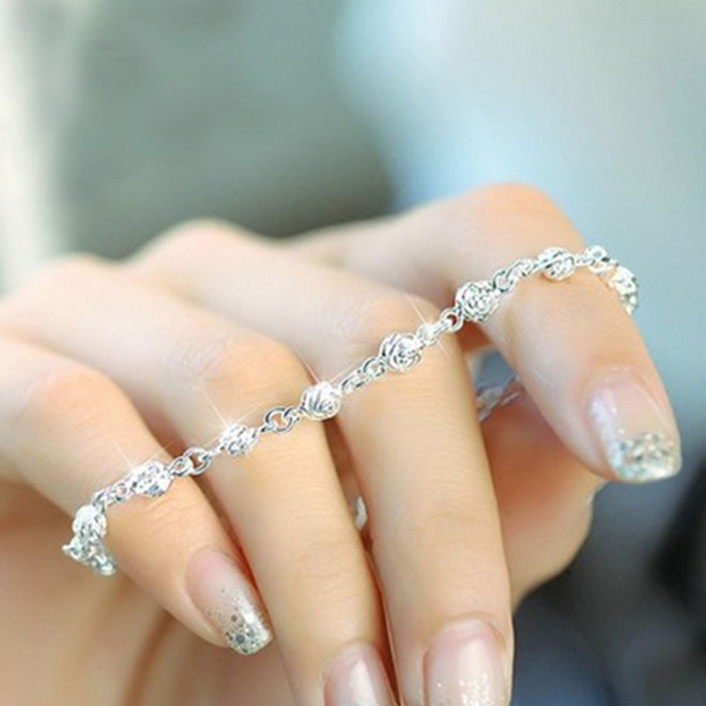 925 Sterling Silver Bracelet Silver Chain Lady Women Jewelry