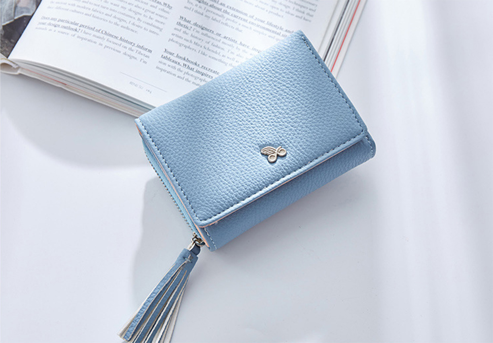 Tassels Zipper Hasp Women Wallet Coin Card Cash Fashion Lady Small Purse Short Solid Female Clutch