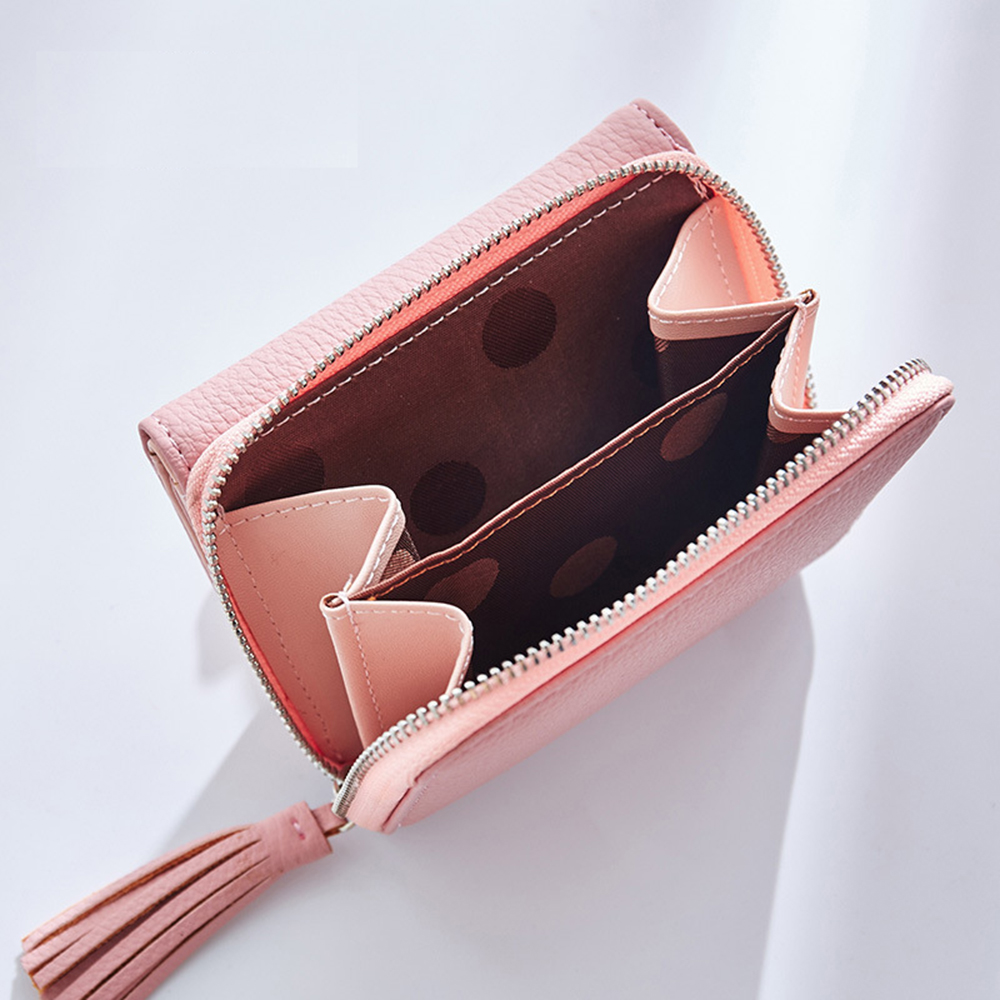 Tassels Zipper Hasp Women Wallet Coin Card Cash Fashion Lady Small Purse Short Solid Female Clutch