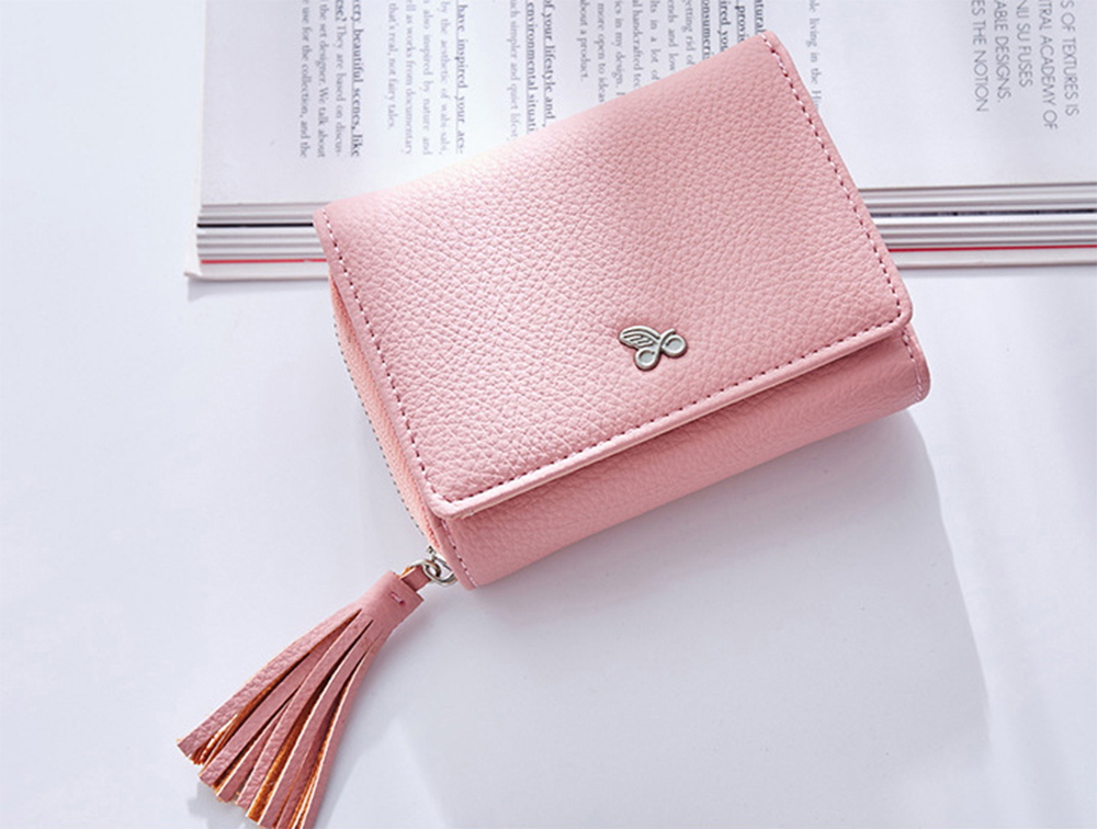 Tassels Zipper Hasp Women Wallet Coin Card Cash Fashion Lady Small Purse Short Solid Female Clutch