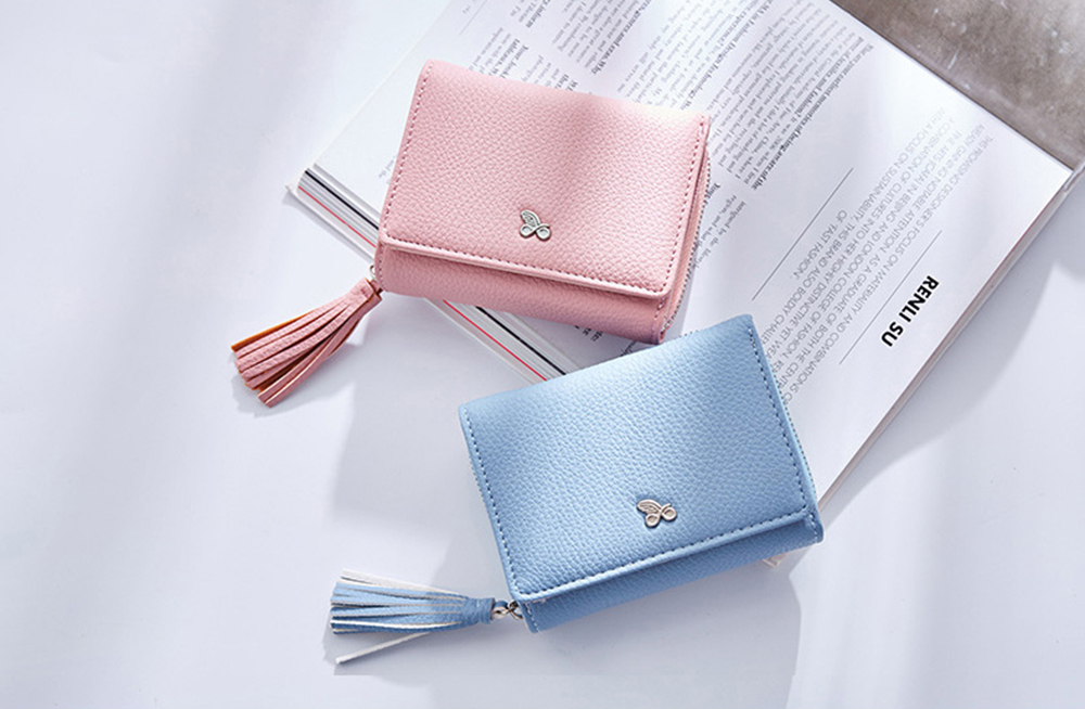 Tassels Zipper Hasp Women Wallet Coin Card Cash Fashion Lady Small Purse Short Solid Female Clutch