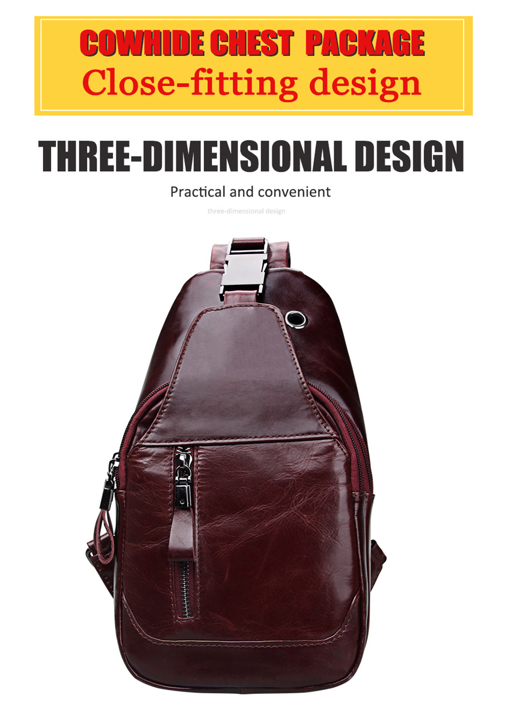 Genuine Leather Men Shoulder Bag Casual Cowhide Men Messenger Bags Travel Chest Backpack