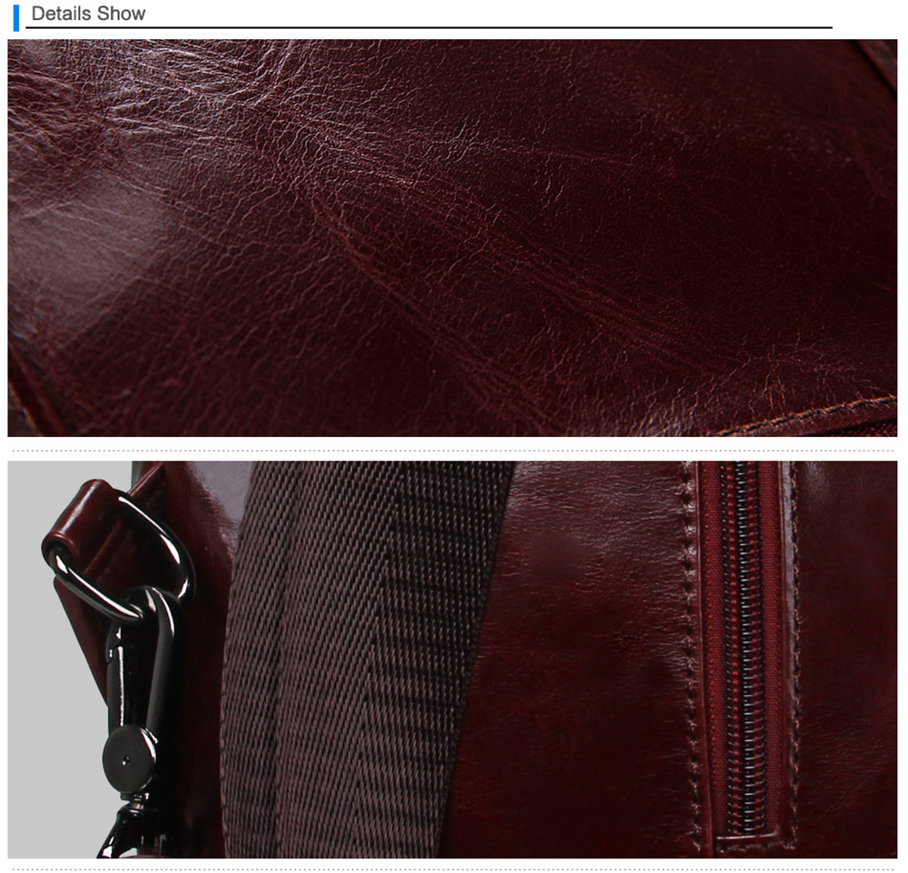 Genuine Leather Men Shoulder Bag Casual Cowhide Men Messenger Bags Travel Chest Backpack
